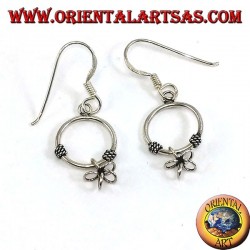 Pendientes de plata con un circulo colgante