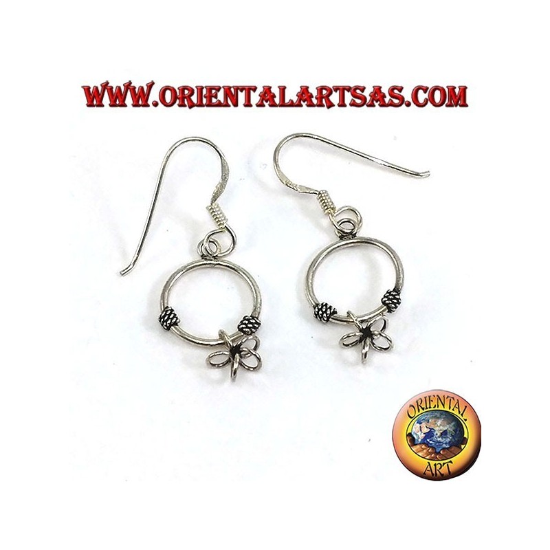 Pendientes de plata con un circulo colgante