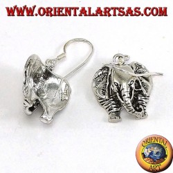 Pendientes de plata elefante