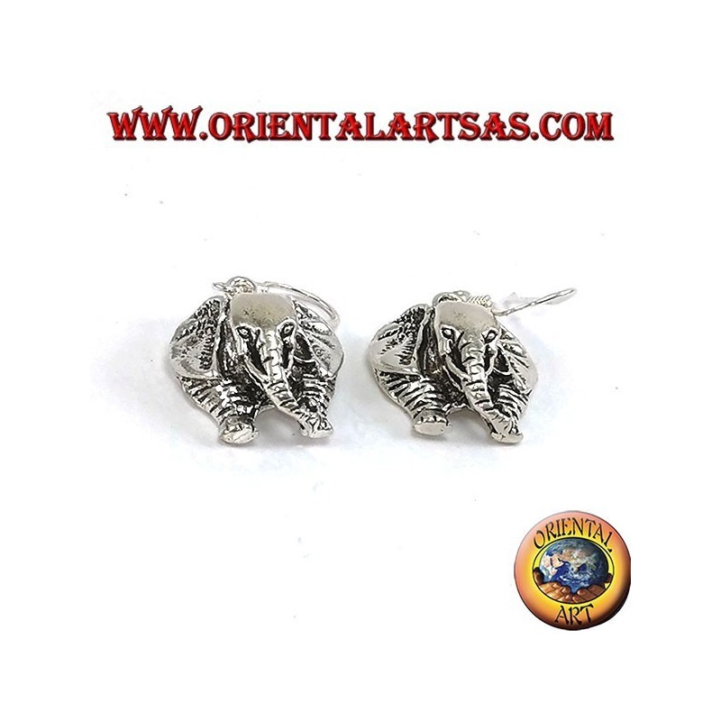 Pendientes de plata elefante