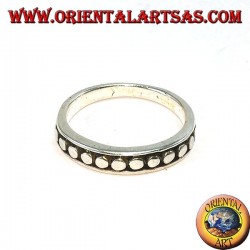 Silver ring with dots