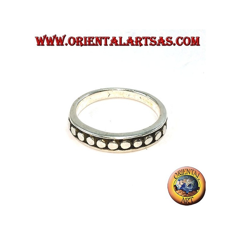 Silver ring with dots