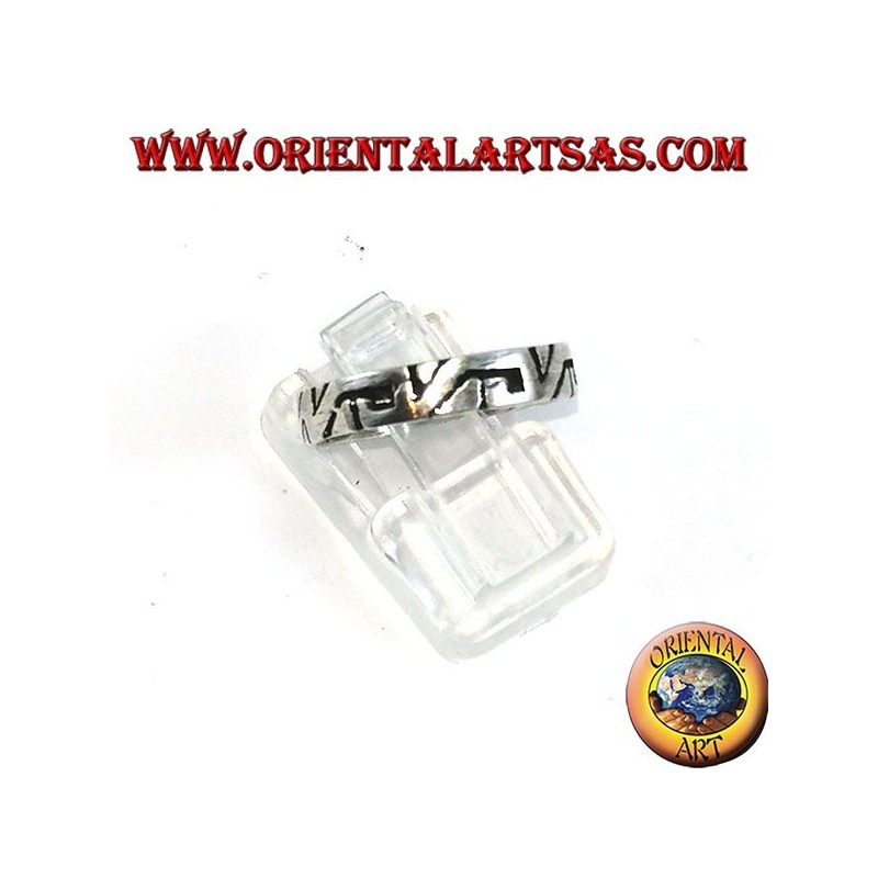 Silberring mit aztekischer Verarbeitung