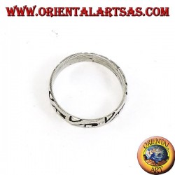 Silberring mit aztekischer Verarbeitung