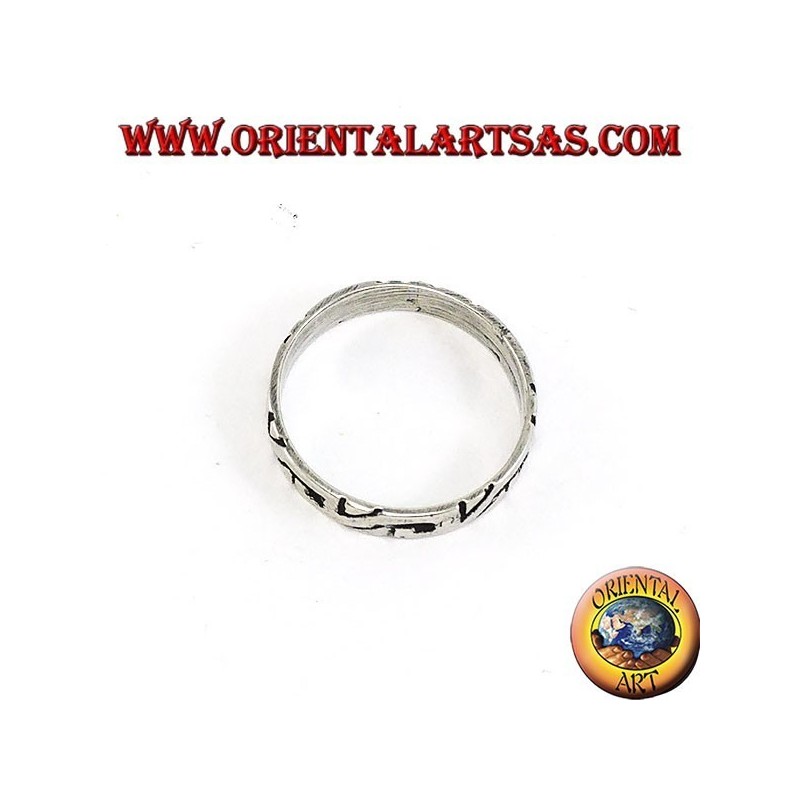 Silver ring with Aztec workmanship