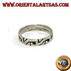 Silver ring with Aztec workmanship