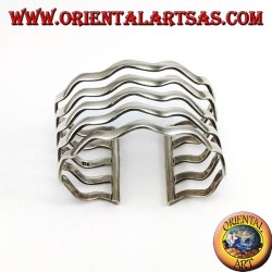 Pulsera de plata rígida con cinco bandas onduladas
