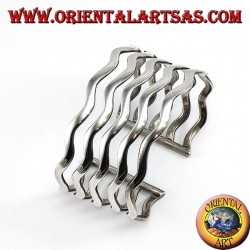 Starres Silberarmband mit fünf Wellenbändern