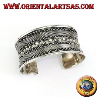 Bracciale in argento alla schiava , creazione Balinese fatto a mano