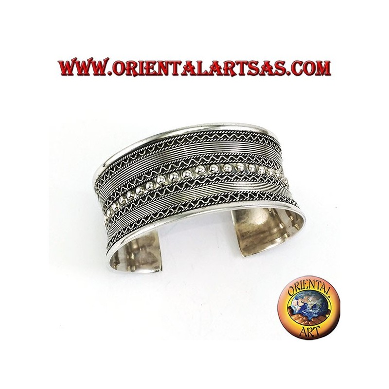 Bracelet esclave en argent, création balinaise faite à la main