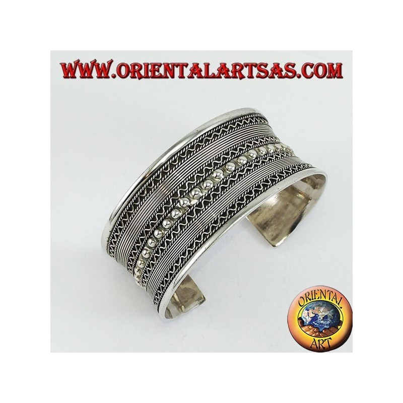 Bracelet esclave en argent, création balinaise faite à la main