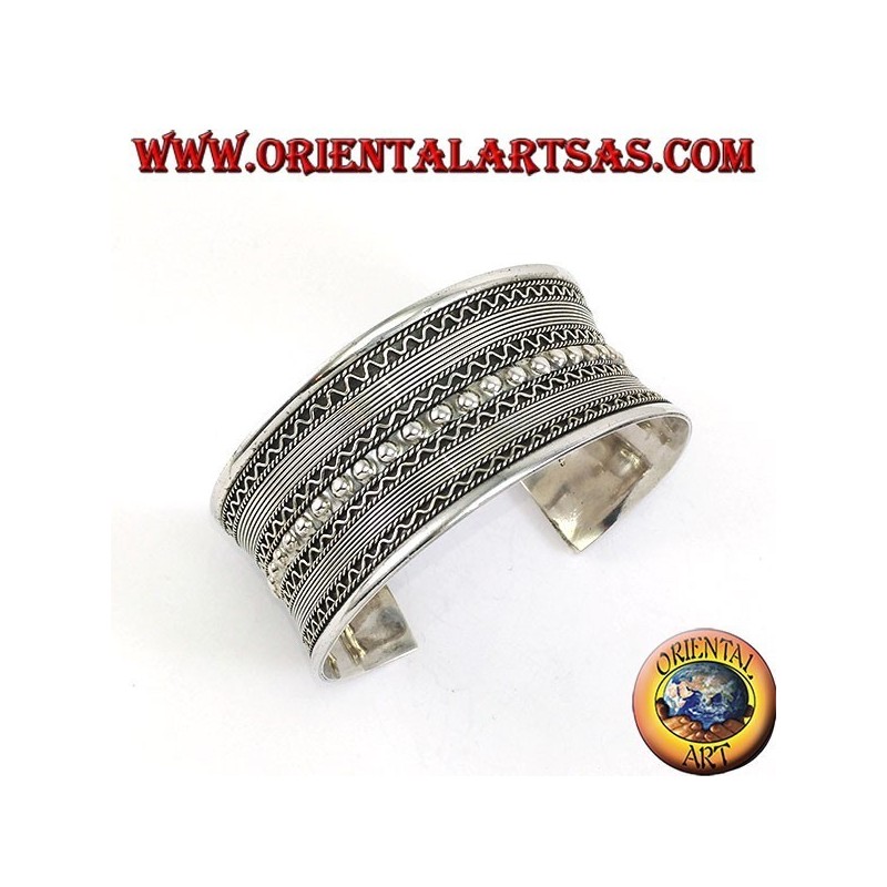 Bracciale in argento alla schiava , creazione Balinese fatto a mano