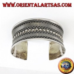 Pulsera esclava de plata, creación balinesa hecha a mano