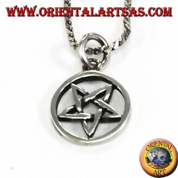 Anhänger in umgekehrter Pentacle Silber mit Spitze nach unten