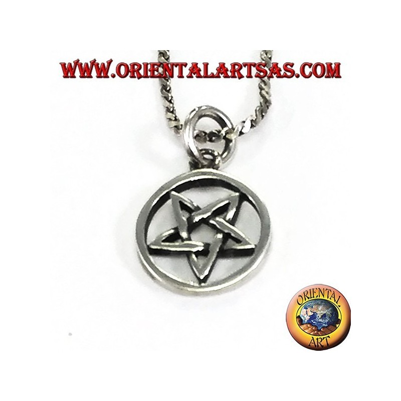 Anhänger in umgekehrter Pentacle Silber mit Spitze nach unten