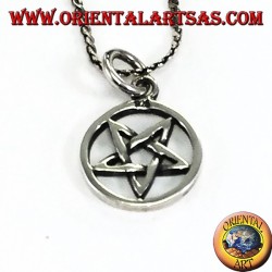 Pendant in reversed pentacle silver with tip down