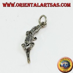 Pendentif en argent crocodile mobile (se déplace en trois pièces)