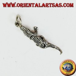 Pendentif en argent crocodile mobile (se déplace en trois pièces)