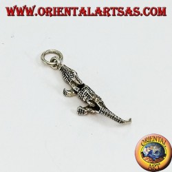 Pendentif en argent crocodile mobile (se déplace en trois pièces)