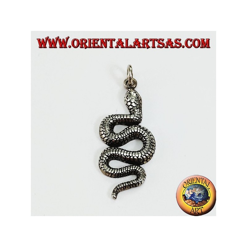 Pendentif serpent en argent en forme de python