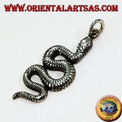 Colgante de serpiente de plata en forma de pitón