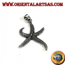 Starfish pendant in burnished silver