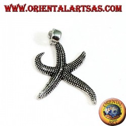 Starfish pendant in burnished silver