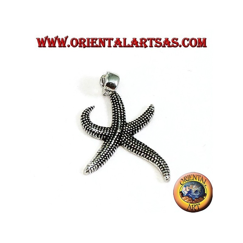 Pendentif étoile de mer en argent bruni