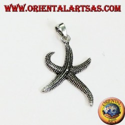 Starfish pendant in burnished silver