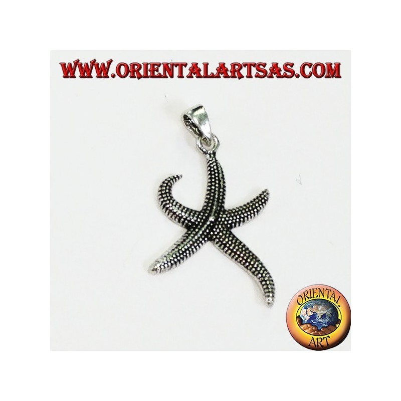 Pendentif étoile de mer en argent bruni