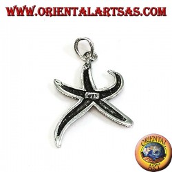 Colgante estrella de mar en plata bruñida
