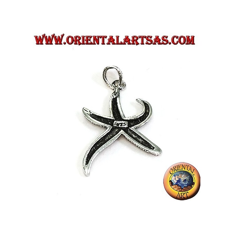Pendentif étoile de mer en argent bruni
