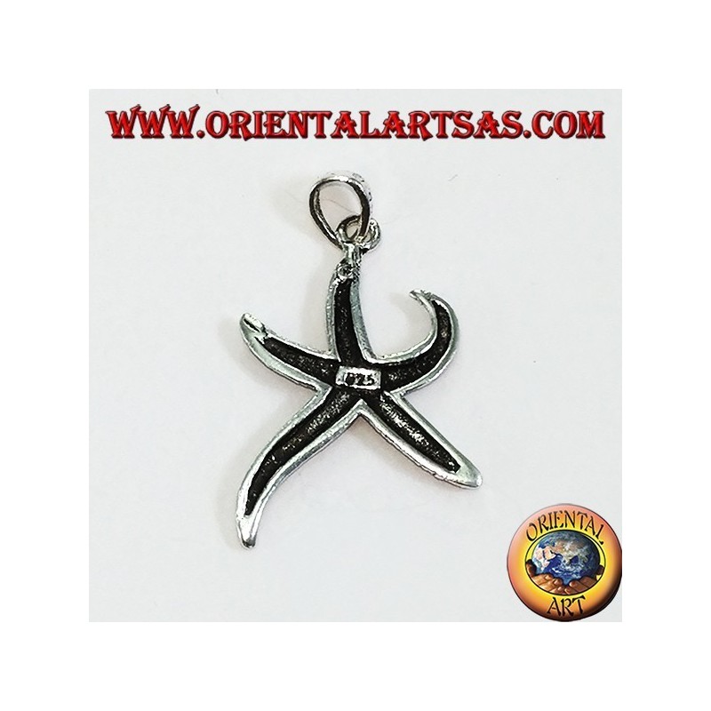 Colgante estrella de mar en plata bruñida