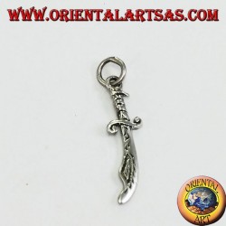 Silver pendant in the shape of a scimitar (typical Arab sword)