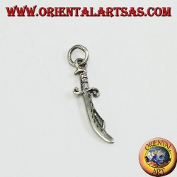 Silver pendant in the shape of a scimitar (typical Arab sword)