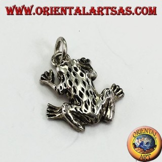 Ciondolo in argento Anura rana tridimensional