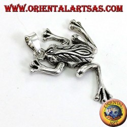 Pendant in silver three-dimensional frog, mobile