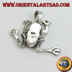 Pendentif en grenouille argentée en trois dimensions, mobile