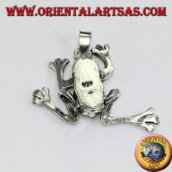 Colgante en plata tridimensional rana, móvil