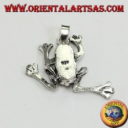 Colgante en plata tridimensional rana, móvil