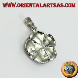 Colgante de plata en forma de flor rosa (grande)