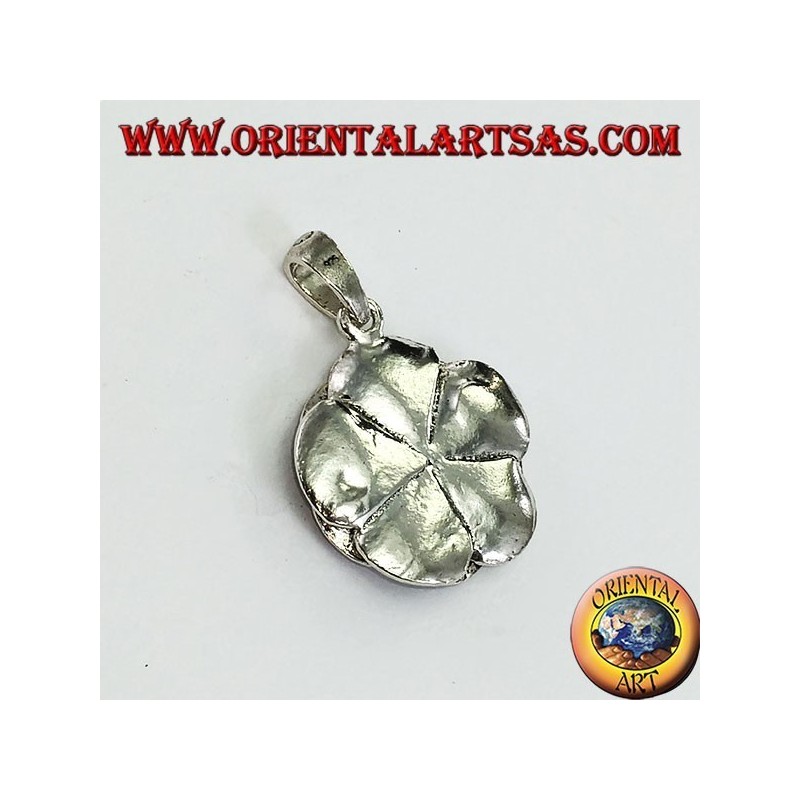 Colgante de plata en forma de flor rosa (grande)