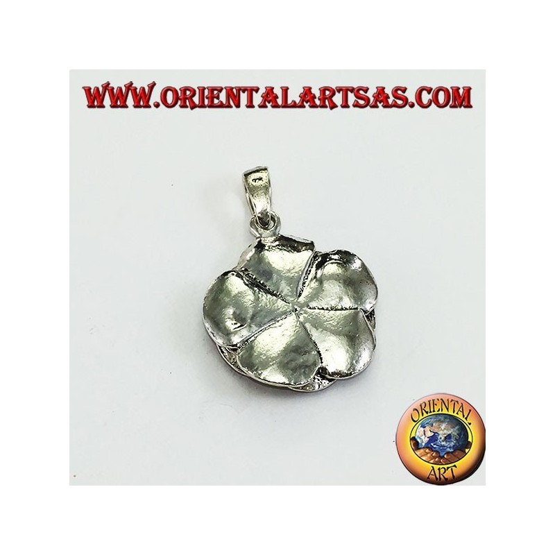 Silver pendant in the form of a rose flower (large)