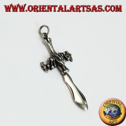 Pendentif en argent, épée à tête de dragon