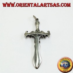 Pendentif en argent, épée à tête de dragon