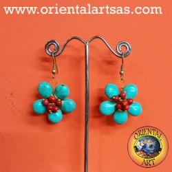 flower turquoise earring
