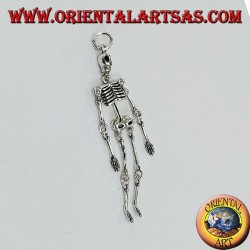 Pendant in silver, mobile skeleton composed of 10 moving parts
