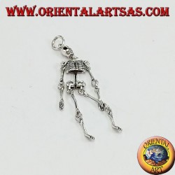 Pendant in silver, mobile skeleton composed of 10 moving parts