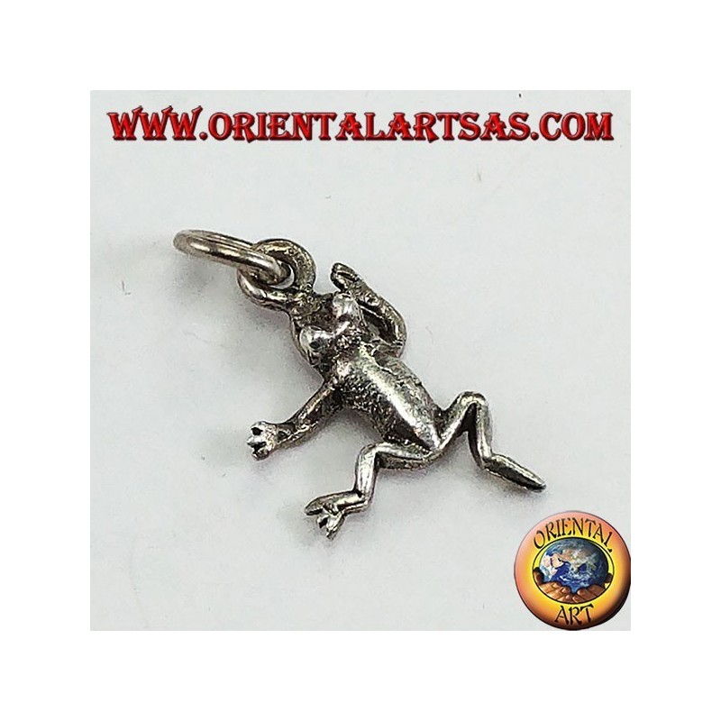 Colgante de plata en forma de rana