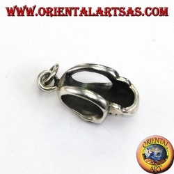 Pendentif en argent, crâne aux tempes percées